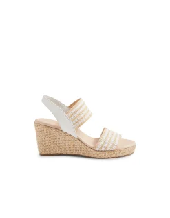 Piveys Elastic Strap Wedge Sandals