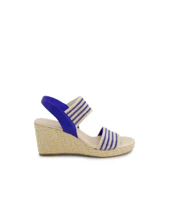 Piveys Elasticated Woven Wedge Sandals