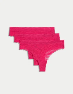 3pk Flexifit Lace Thongs