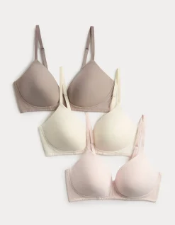 3pk Non Wired T-Shirt Bras A-E