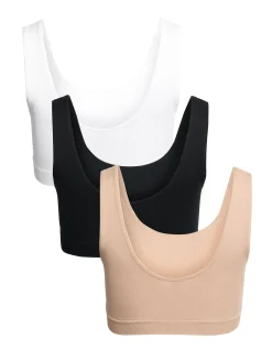 3pk Seamless Non Wired Crop Tops