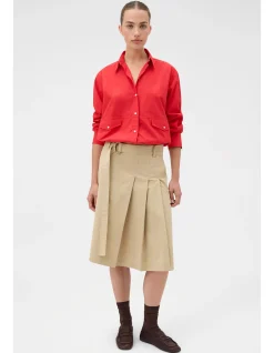 PLEAT DETAIL MIDI SKIRT