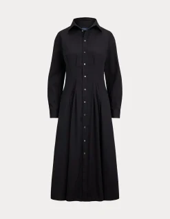 PLEATED COTTON SHIRTDRESS
