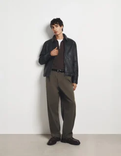 Pleated Wide Leg Chino