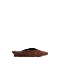 Pocan Square Toe Suede Wedge Mules