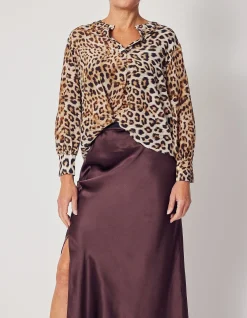 POET BLOUSE IN SILK LEOPARD