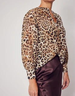 POET BLOUSE IN SILK LEOPARD