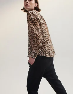 POET BLOUSE IN SILK LEOPARD