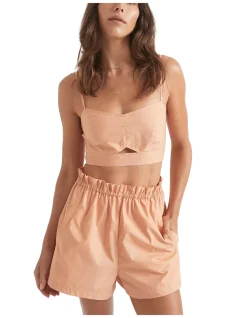 Poplin Bralette with Shirred Back