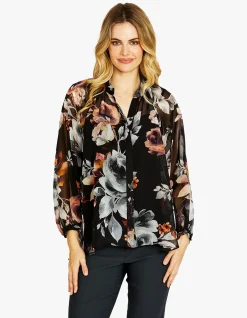 Porcelain Floral Print Blouse