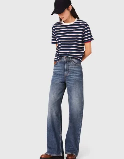 Pratoblue High Waisted Wide Leg Jeans