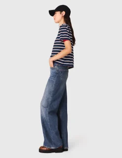 Pratoblue High Waisted Wide Leg Jeans
