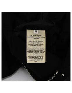 PRE-LOVED HERMES BLACK COTTON & LAMBSKIN EMBROIDERED JACKET