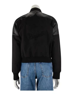 PRE-LOVED HERMES BLACK COTTON & LAMBSKIN EMBROIDERED JACKET