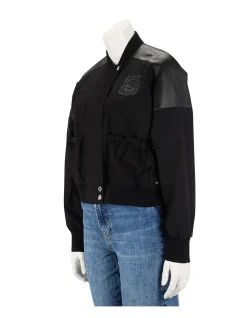 PRE-LOVED HERMES BLACK COTTON & LAMBSKIN EMBROIDERED JACKET