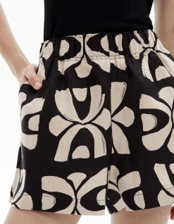 Printed Linen Shorts