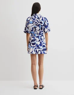 Print Mini Linen Skirt