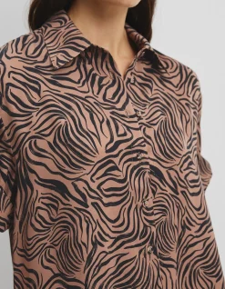 Print Short Sleeve Cupro Shirt