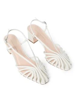 PRISCILLA LATTICE MID HEEL SANDAL