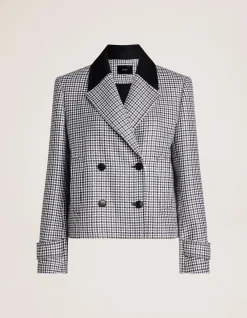 PRUDENCE WOOL CHECK PEACOAT