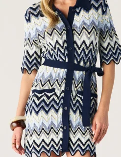 PULSE KNIT MINI SHIRT DRESS