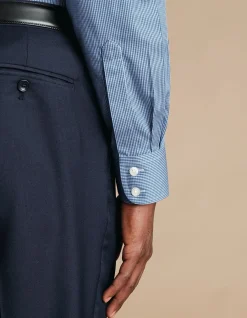 Puppytooth non-iron twill slim fit shirt