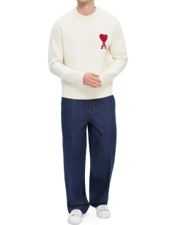 QUOTA -CREWNECK SWEATER WITH CONTRASTED AMI DE COEUR