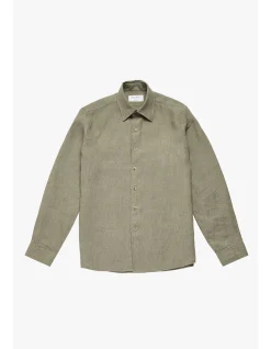 QUY OLIVE LINEN SHIRT