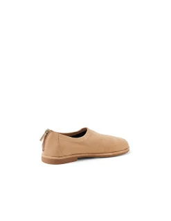 Racket Rear Zip Microsuede Flat Shoes
