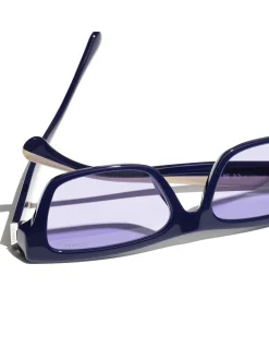 Rectangle Blue Violet Lens Sunglasses