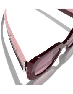 Red Vendome Pink Gradient Rectangle Sunglasses