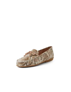 Reesus Metallic Snake Bow Detail Loafers