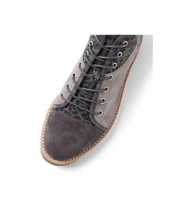 Regine Leopard Panel Lace Up Boots