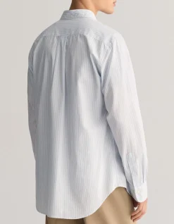 Regular Fit Striped Poplin Long Sleeve Shirt