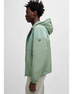 Regular-Fit Jacket with Water-Repellent Finish Open Green