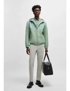 Regular-Fit Jacket with Water-Repellent Finish Open Green