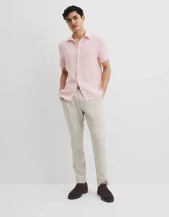 Regular Fit Organically Grown Linen Short Sleeve Shirt