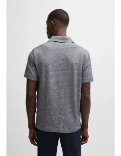 Regular-Fit Polo Shirt in Linen and Cotton