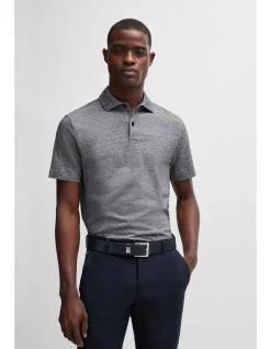Regular-Fit Polo Shirt in Linen and Cotton