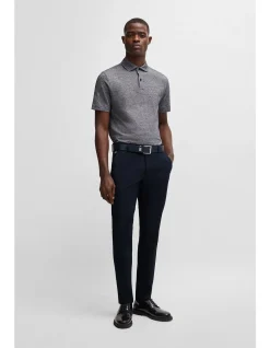 Regular-Fit Polo Shirt in Linen and Cotton