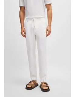 Relaxed-Fit Cotton-Blend Seersucker Trousers