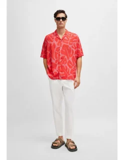 Relaxed-Fit Cotton-Blend Seersucker Trousers