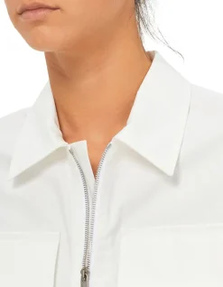 Relaxed Fit Half Zip Shirt with Embroidered Logo