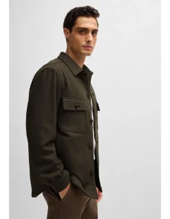 Relaxed-Fit Overshirt in Wool Blend