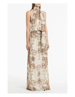 RENAISSANCE GEORGETTE HALTER DRESS