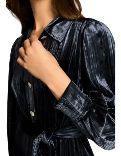 RE - VELVET SHIRT DRESS