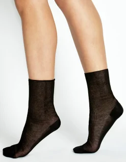 Rib Midi Comfort Top Cotton Blend Socks