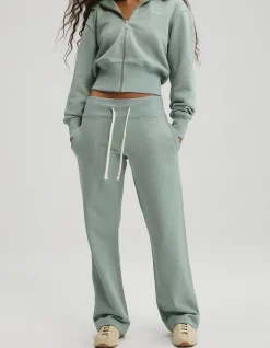 Rib Waist Organic Cotton Straight Leg Sweatpants