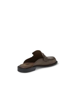 Ridge Mo Leather Backless Loafer Mules