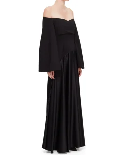 RINA LS OFF SHOULDER MAXI DRESS